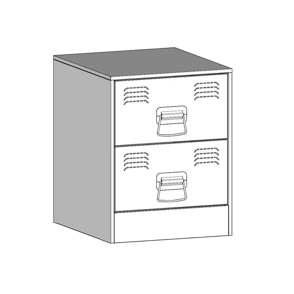 Bedside Tables Steel Black 2 Piece Storage Cabinets Nightstand Furniture