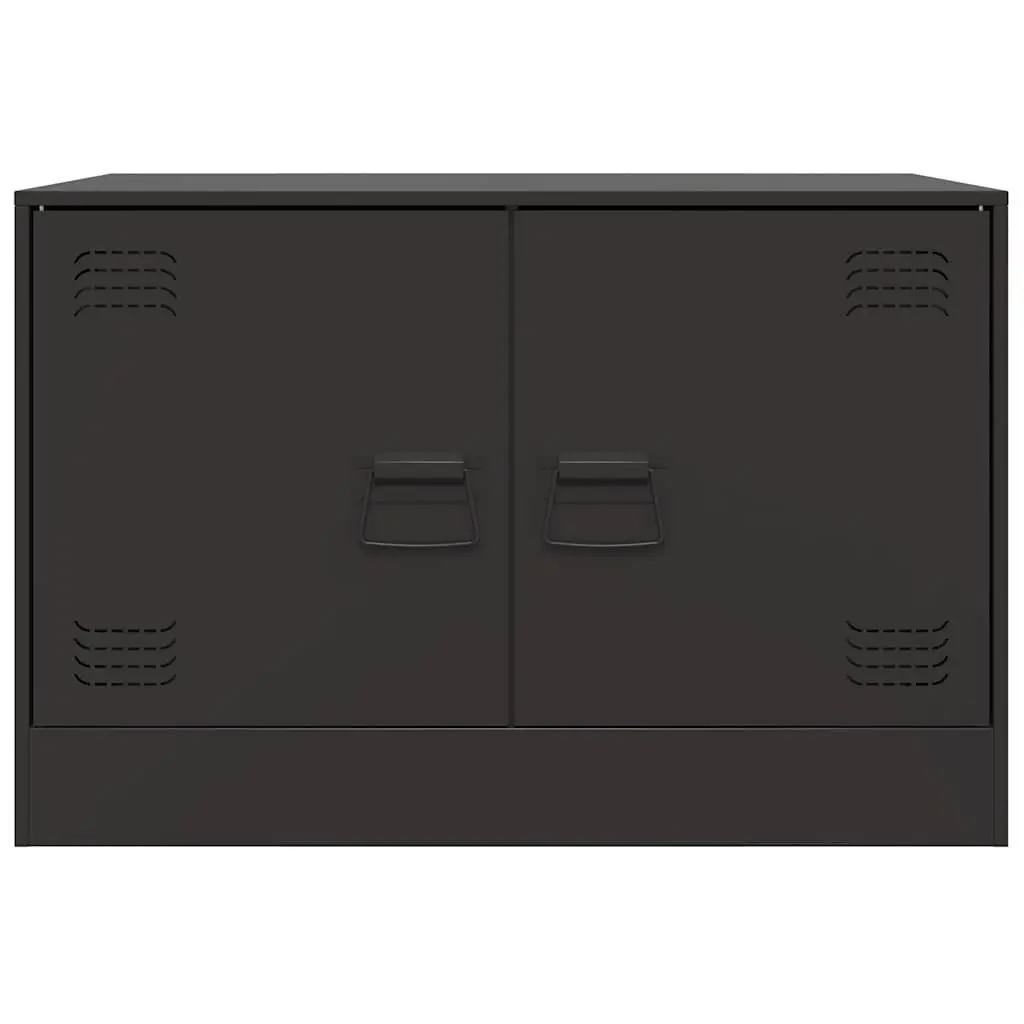 TV Cabinet Cold-Rolled Steel Frame 67x39x44cm Black Set of 2