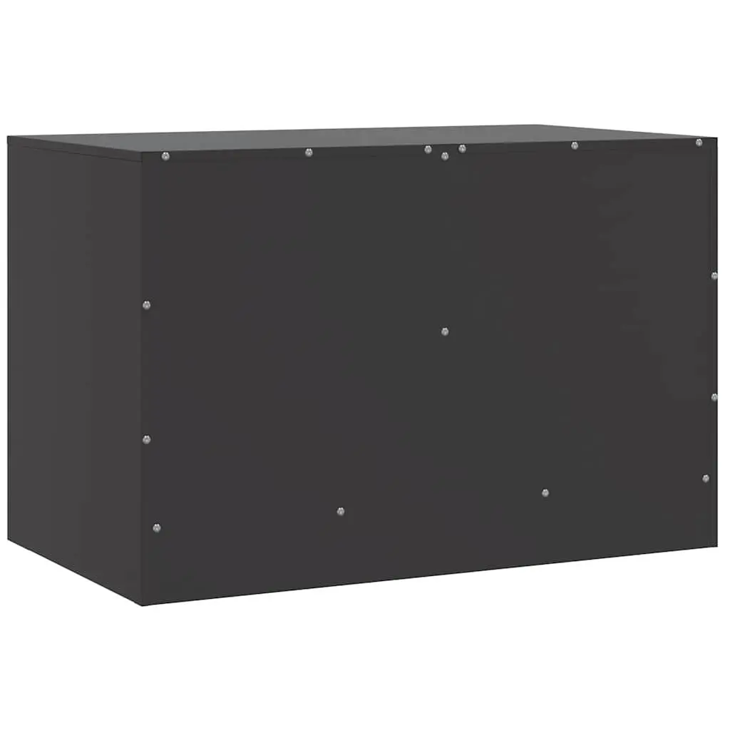 TV Cabinet Cold-Rolled Steel Frame 67x39x44cm Black Set of 2