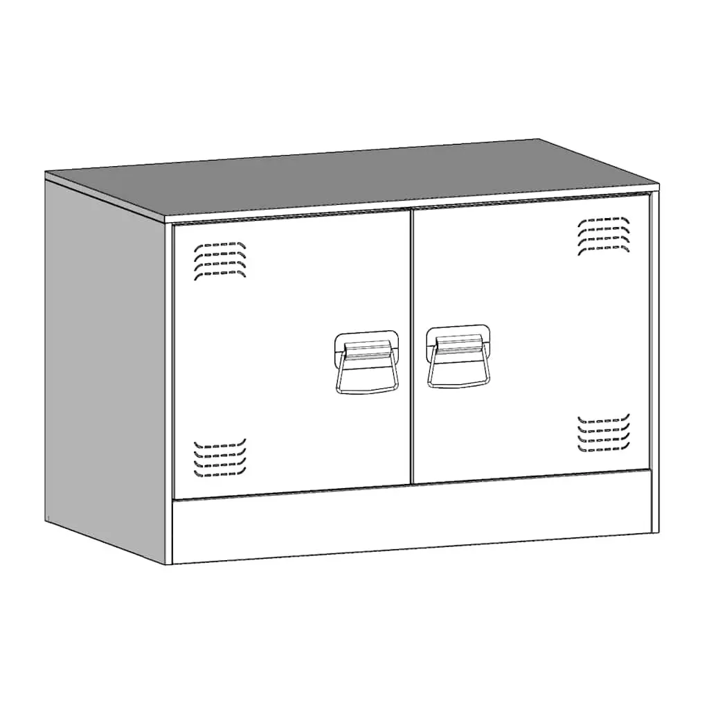 TV Cabinet Cold-Rolled Steel Frame 67x39x44cm Black Set of 2