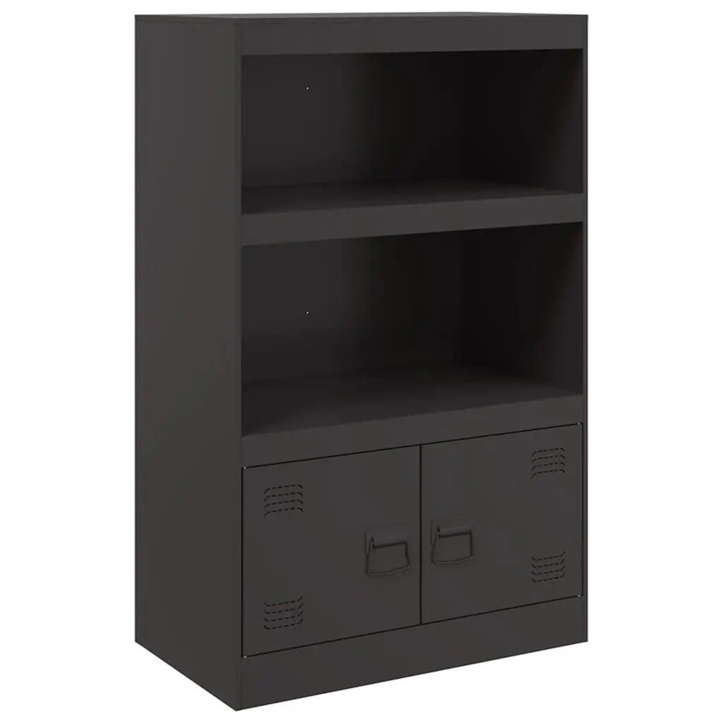 Sideboard Steel Frame Black 67x39x107 cm Storage Cabinet Buffet Furniture