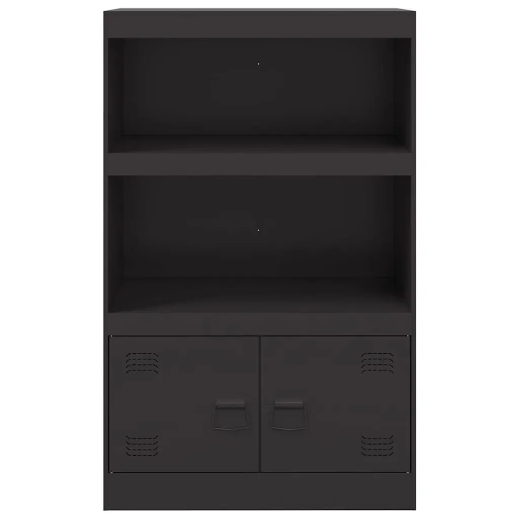 Sideboard Steel Frame Black 67x39x107 cm Storage Cabinet Buffet Furniture