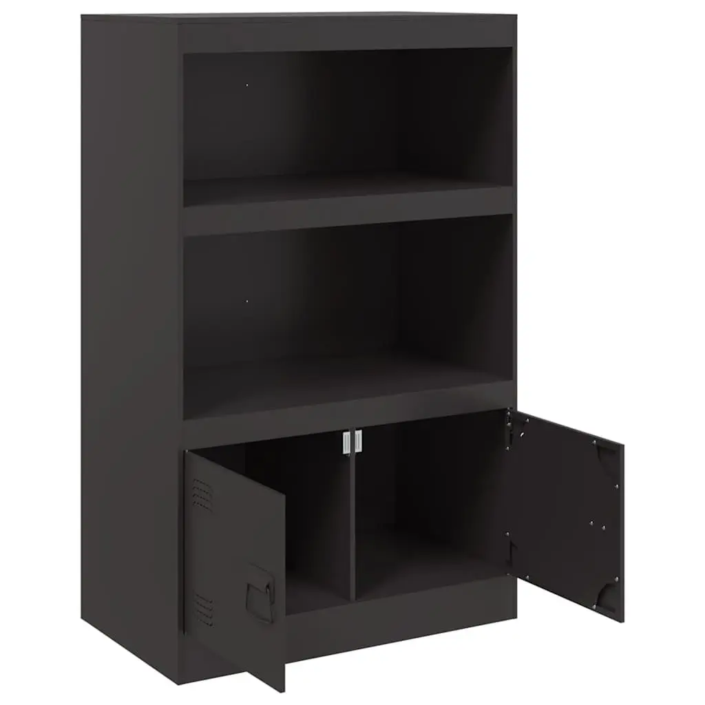 Sideboard Steel Frame Black 67x39x107 cm Storage Cabinet Buffet Furniture