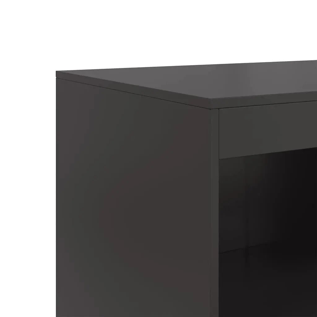 Sideboard Steel Frame Black 67x39x107 cm Storage Cabinet Buffet Furniture