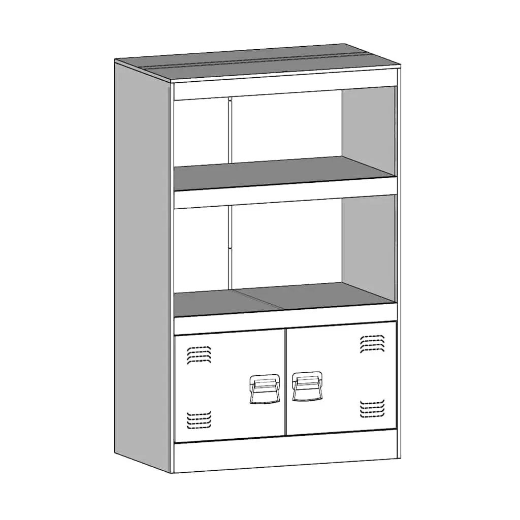 Sideboard Steel Frame Black 67x39x107 cm Storage Cabinet Buffet Furniture