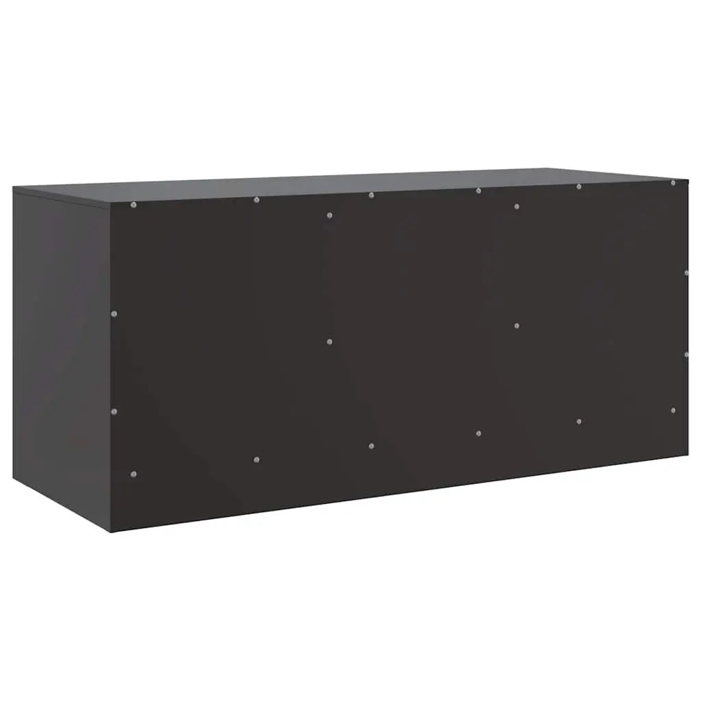 TV Cabinet Black 99x39x44cm Steel Frame Storage Unit Media Console