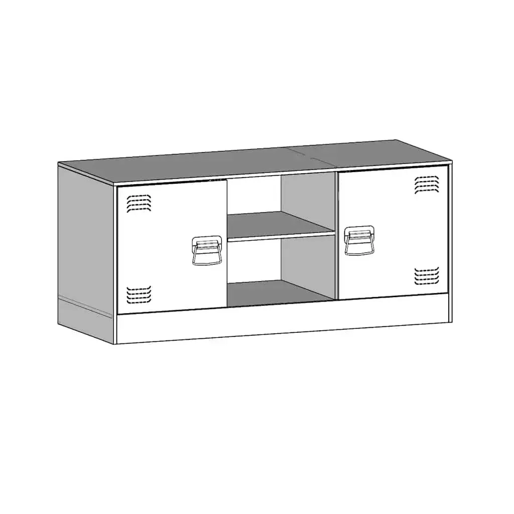 TV Cabinet Black 99x39x44cm Steel Frame Storage Unit Media Console
