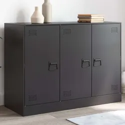 Sideboard Black 99x39x73 cm Storage Cabinet with Handles Buffet Furniture