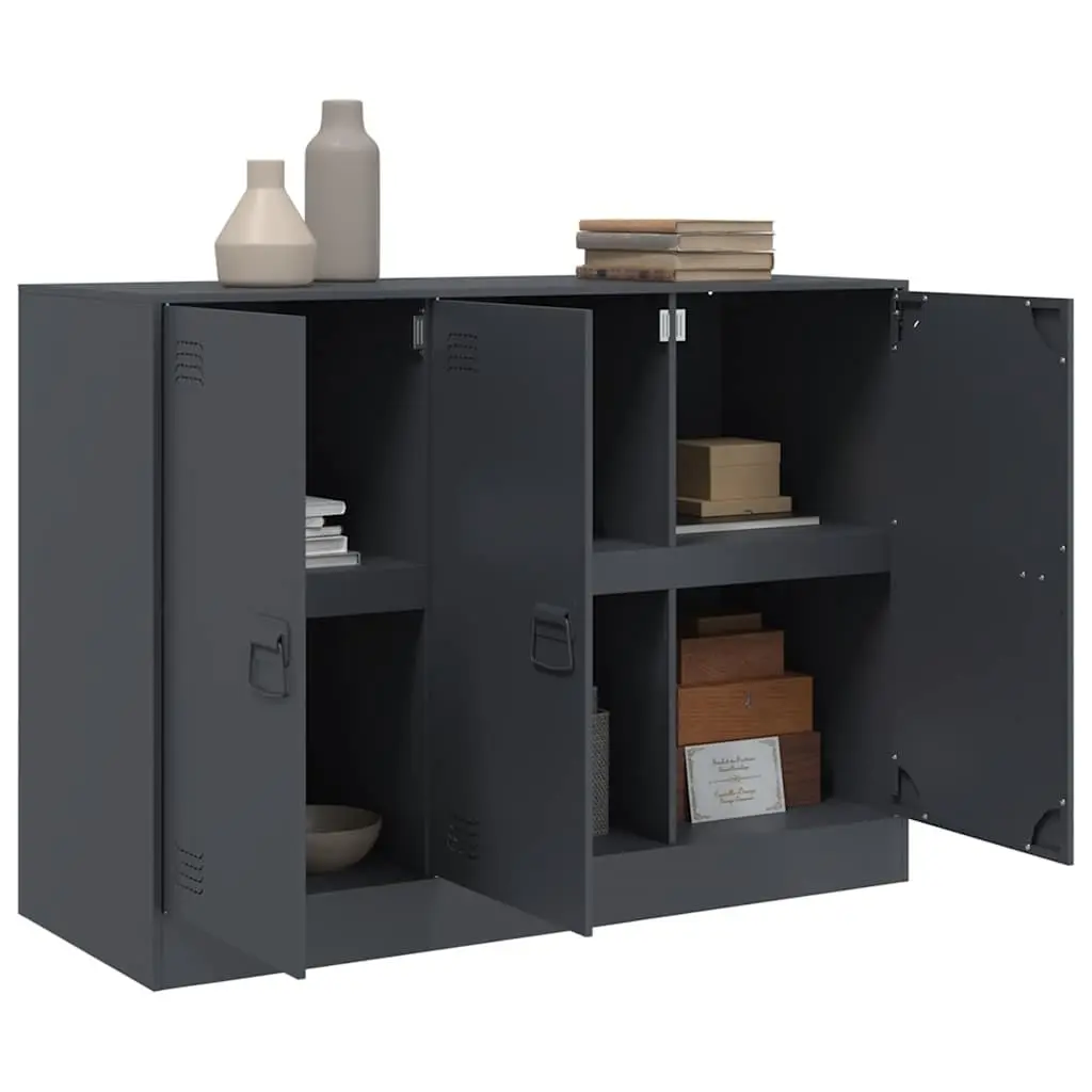 Sideboard Anthracite Storage Cabinet Steel Frame Living Room Furniture