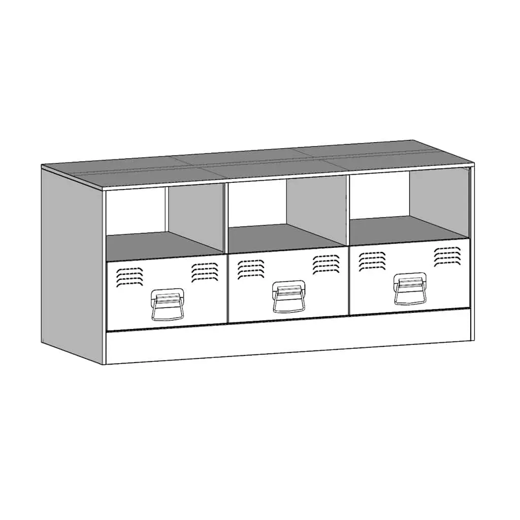 TV Cabinet Cold-Rolled Steel 99x39x44 cm Black Storage Unit Media Console