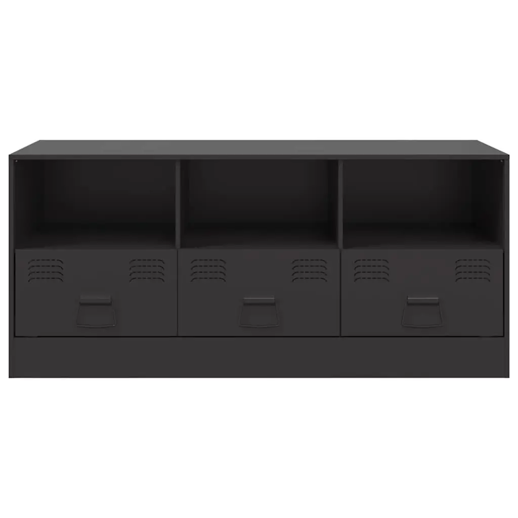 TV Cabinet Cold-Rolled Steel 99x39x44 cm Black Storage Unit Media Console