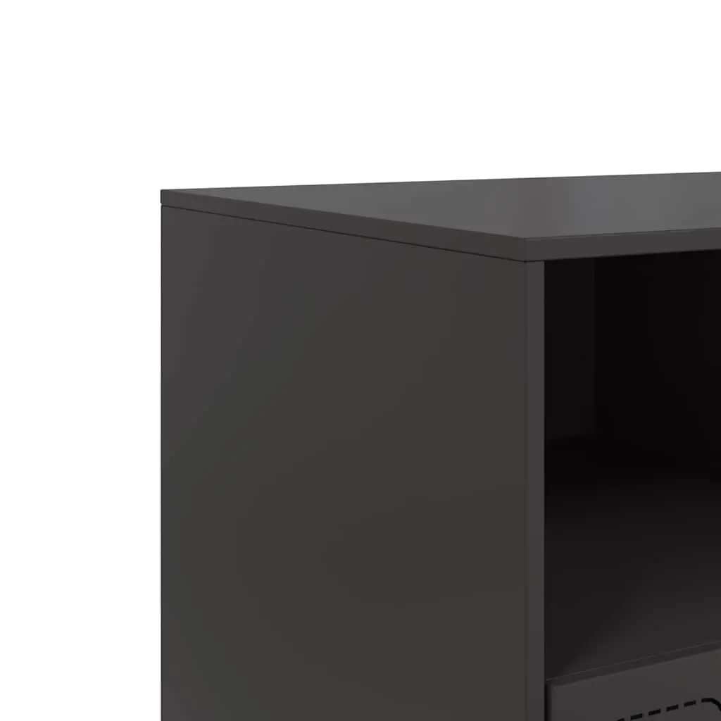 TV Cabinet Cold-Rolled Steel 99x39x44 cm Black Storage Unit Media Console