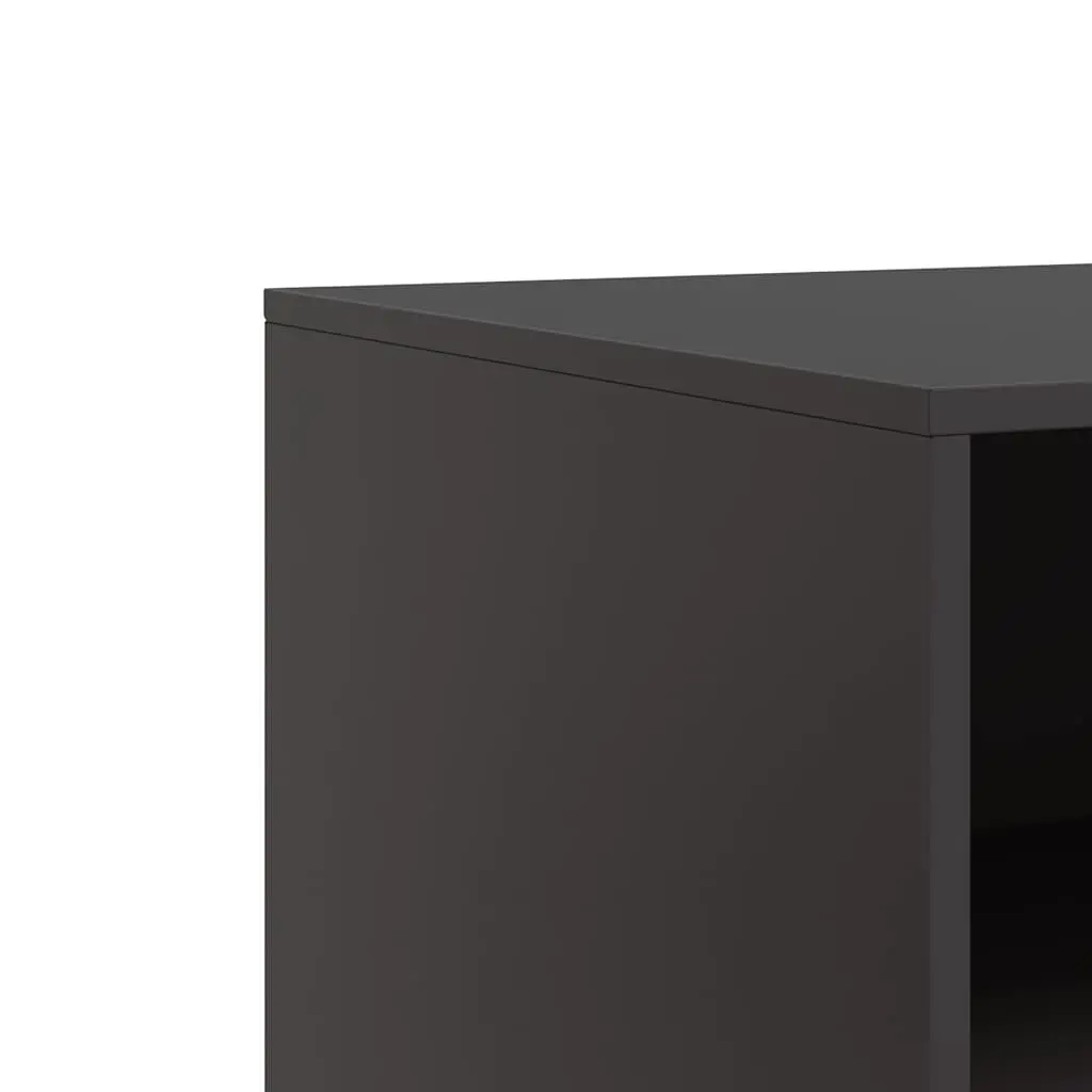 TV Cabinet 2 Pieces Black Storage Unit Furniture Organiser Shelves