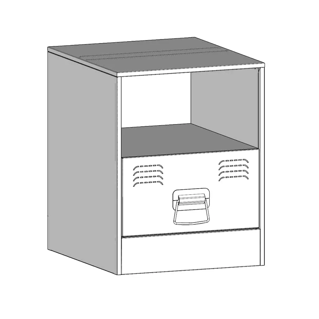 Black Nightstand Storage Cabinets 2 Piece Cold Rolled Steel Frame Bedroom Furniture 34.5x39x44cm