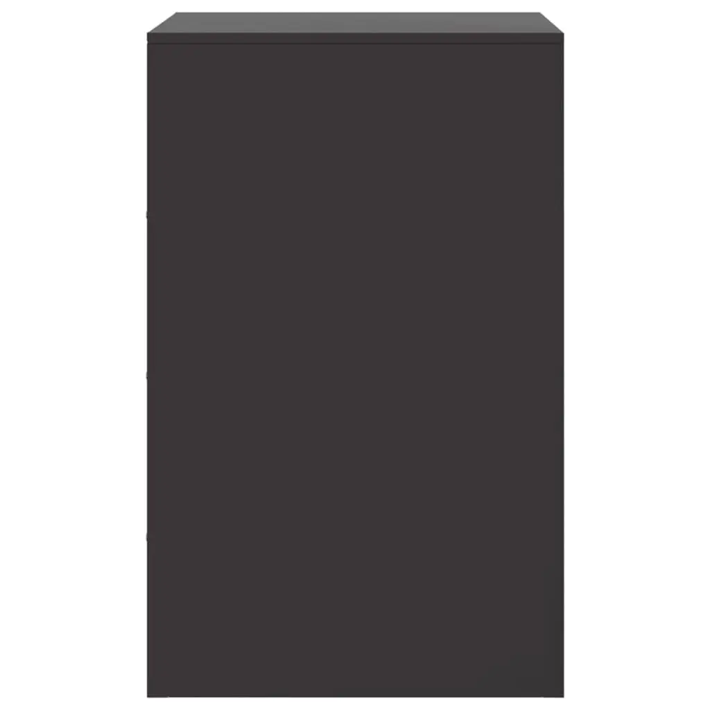 Black Nightstand Storage Cabinet Set of 2 Cold-Rolled Steel 34.5 x 39 x 62 cm Organiser for Bedroom Furniture