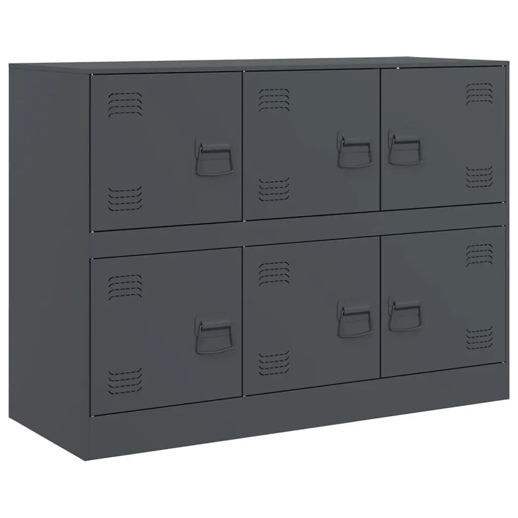 Sideboard Anthracite Storage Cabinet 99x39x73cm Steel Frame Buffet Furniture