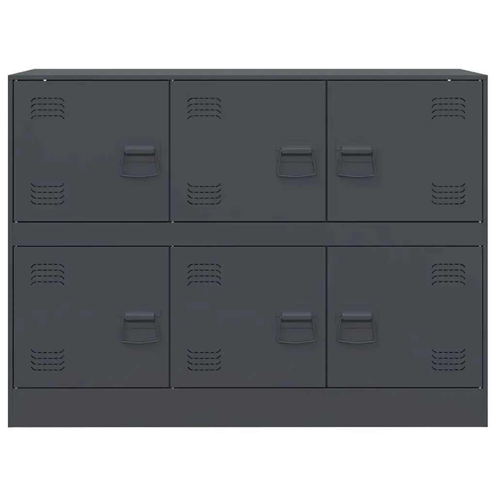 Sideboard Anthracite Storage Cabinet 99x39x73cm Steel Frame Buffet Furniture