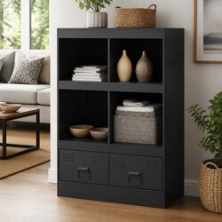Practical Black Highboard Sideboard for Everyday Use 67x39x95 cm