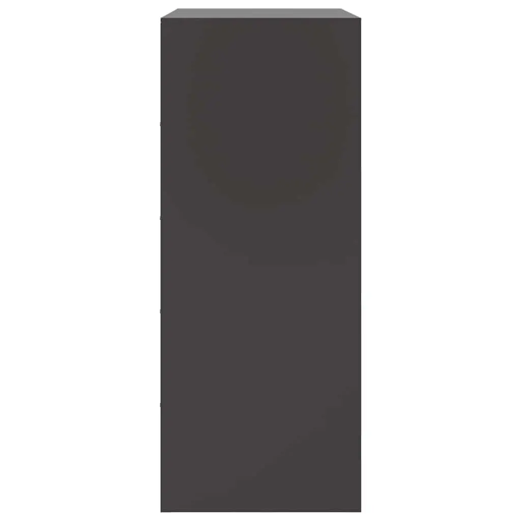 Black Highboard Sideboard Storage Cabinet with Steel Frame 67x39x95 cm