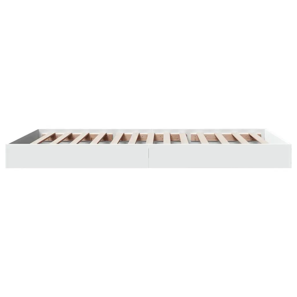 Bed Frame White 90x190 cm Modern Design Engineered Wood Slat Base Bedroom