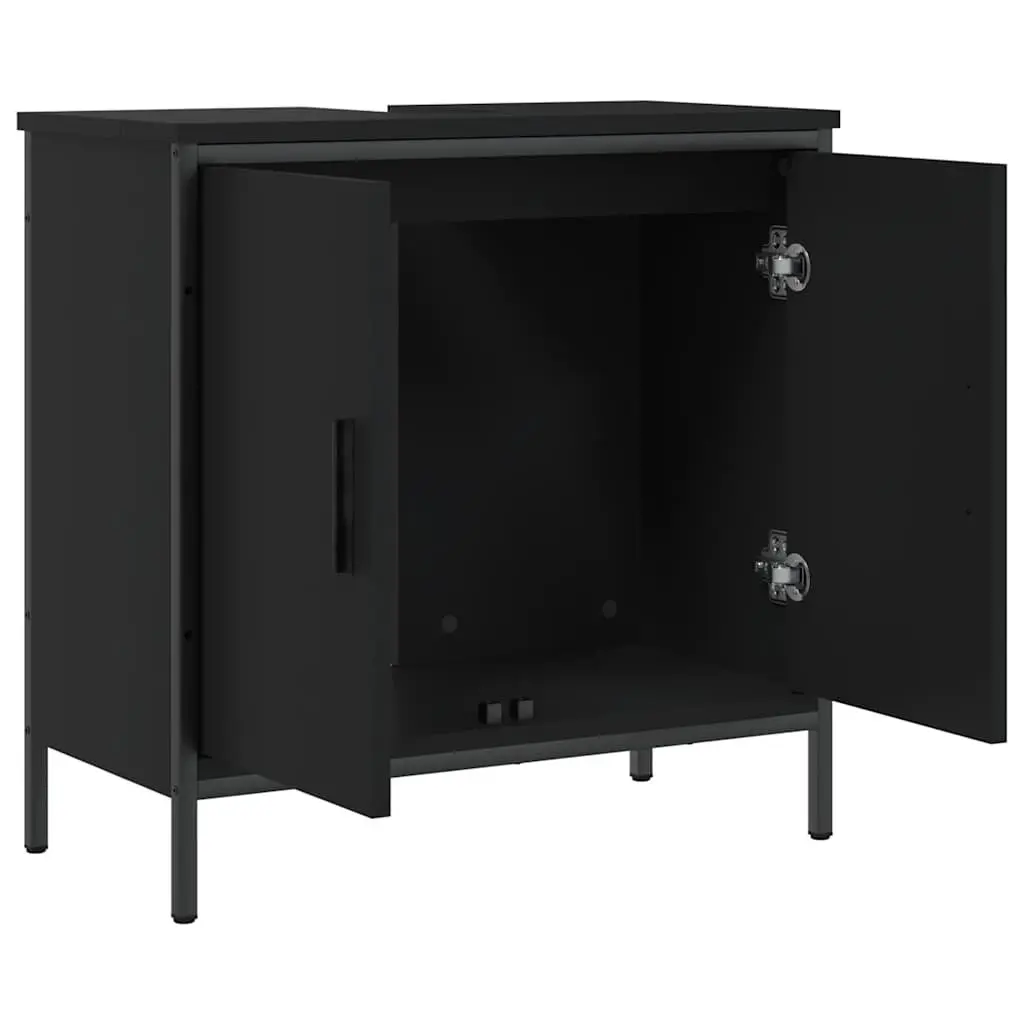 Bathroom Sink Cabinet Engineered Wood Black 60x30x60cm