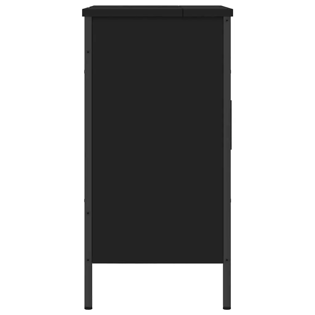 Bathroom Sink Cabinet Engineered Wood Black 60x30x60cm