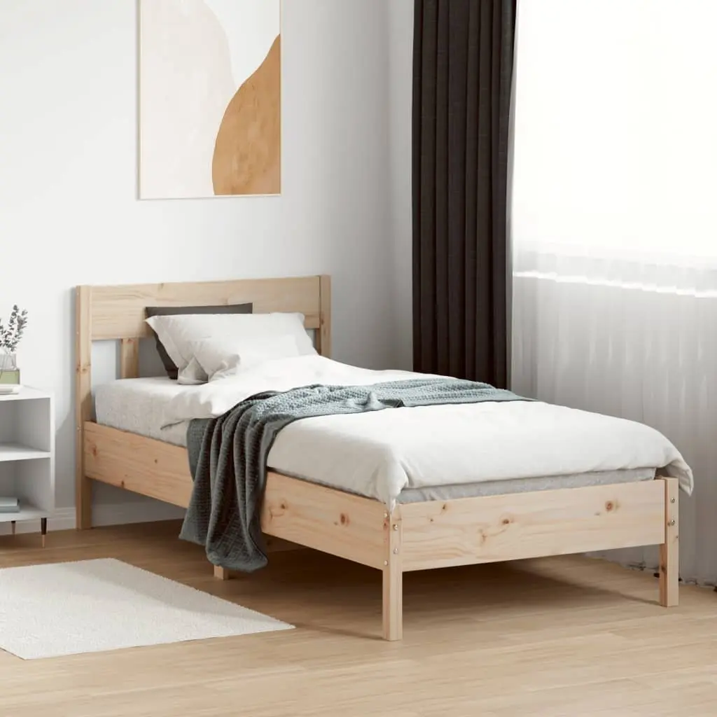 Solid Pine Wood Bed Frame 90x190 cm