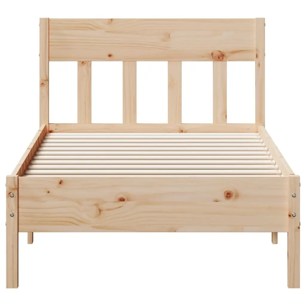 Solid Pine Wood Bed Frame 90x190 cm