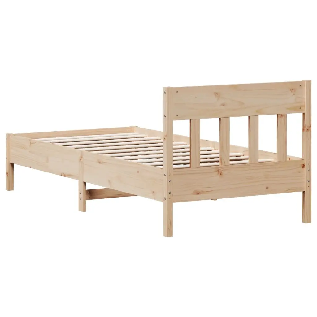 Solid Pine Wood Bed Frame 90x190 cm