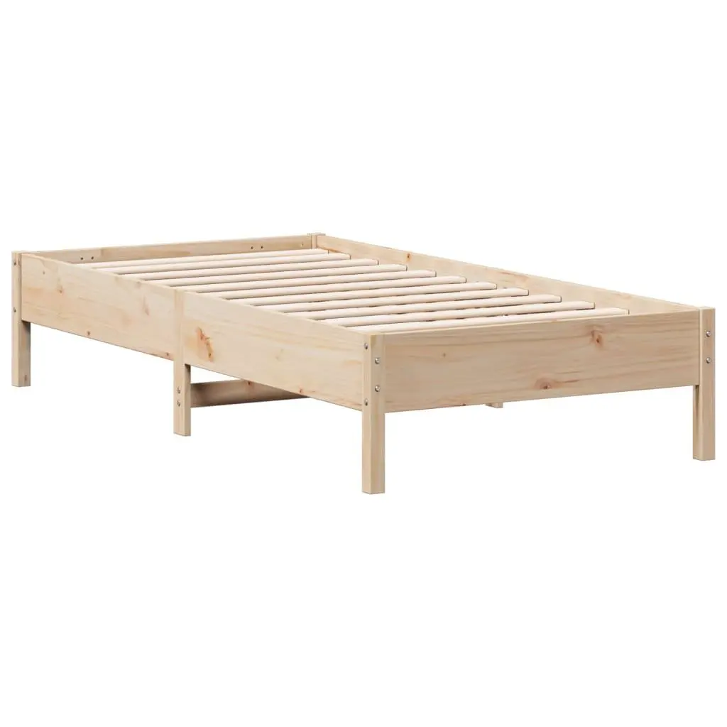 Bed Frame Solid Pine Wood Brown 90x190 cm Plywood Slats