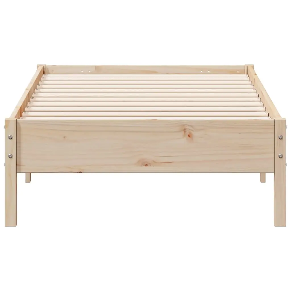 Bed Frame Solid Pine Wood Brown 90x190 cm Plywood Slats