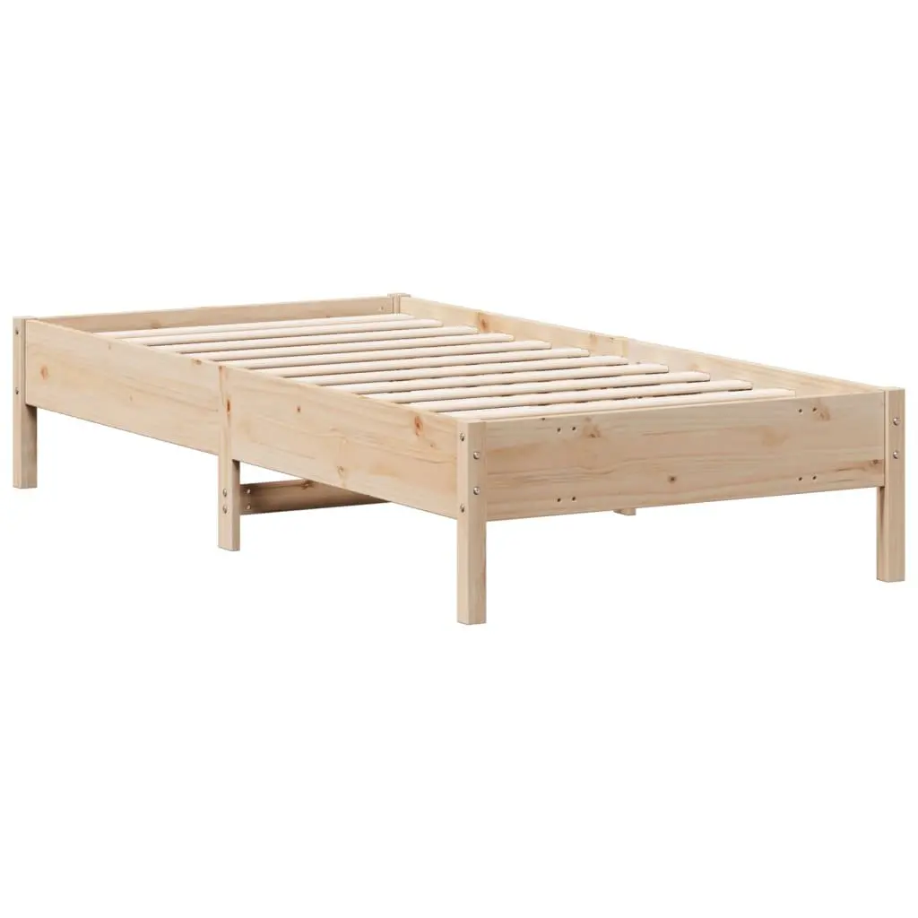 Bed Frame Solid Pine Wood Brown 90x190 cm Plywood Slats