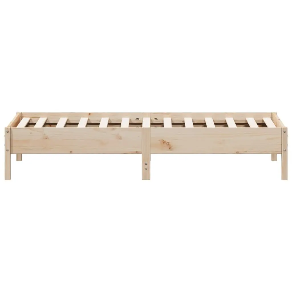 Bed Frame Solid Pine Wood Brown 90x190 cm Plywood Slats