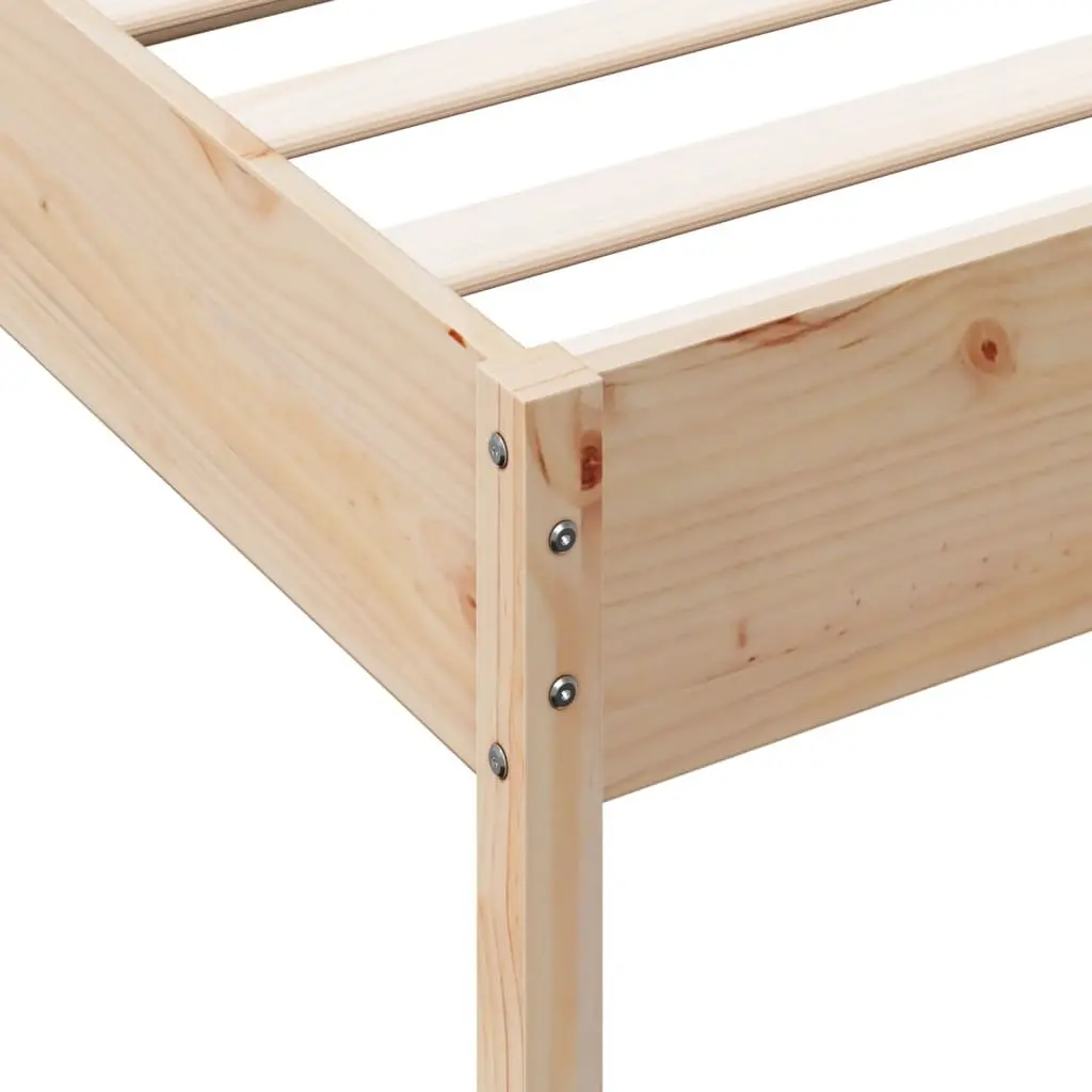 Bed Frame Solid Pine Wood Brown 90x190 cm Plywood Slats