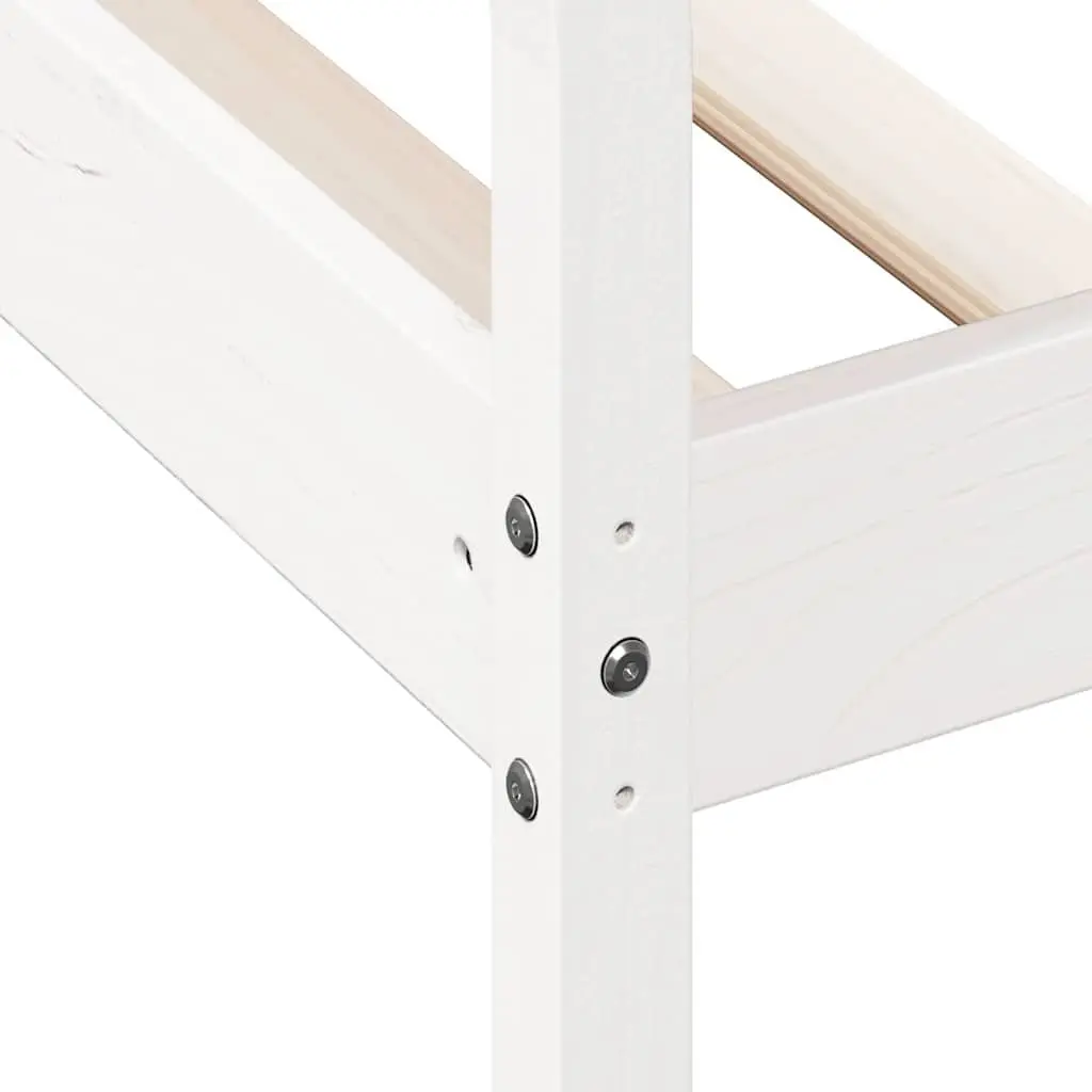 Day Bed White 90x190 cm Solid Pine Wood Sofa Bed with Guardrails Slatted Base
