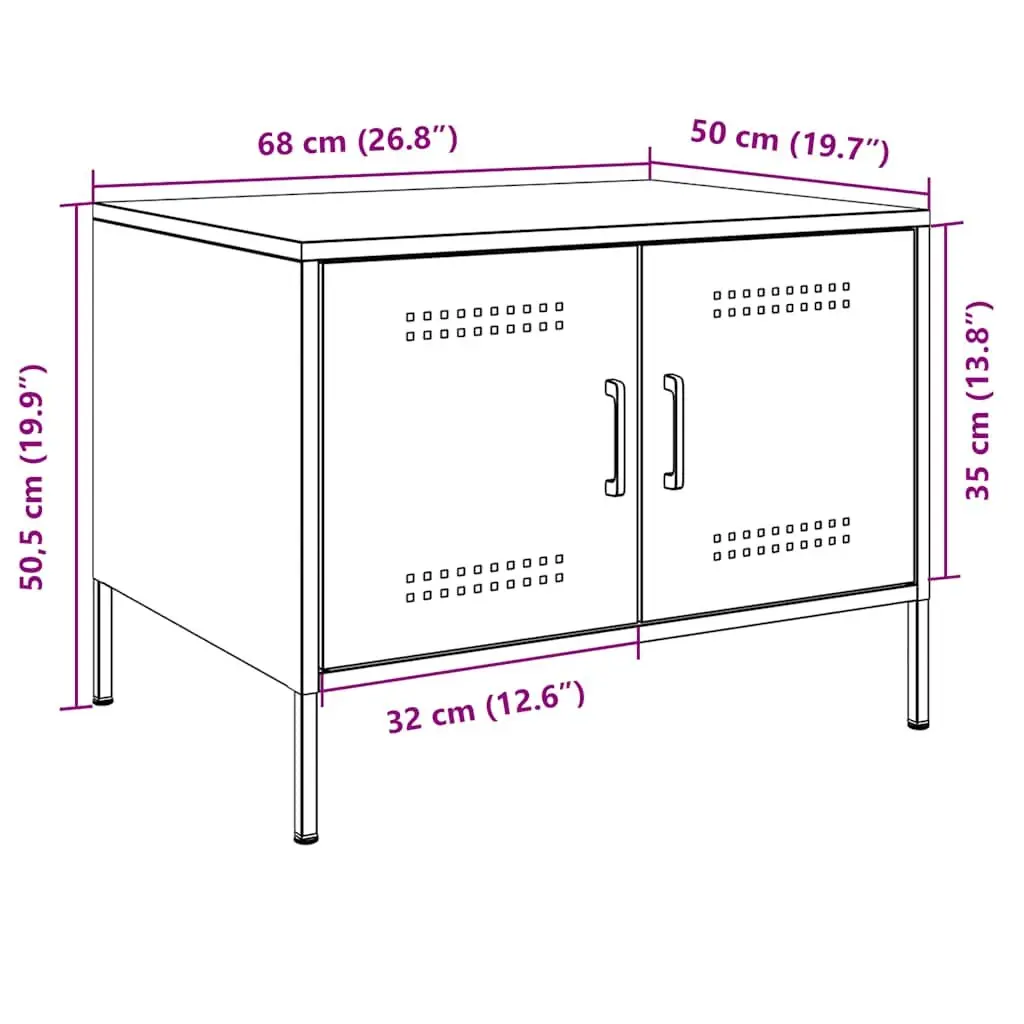 Coffee Table Cold-Rolled Steel Frame 68cm Black