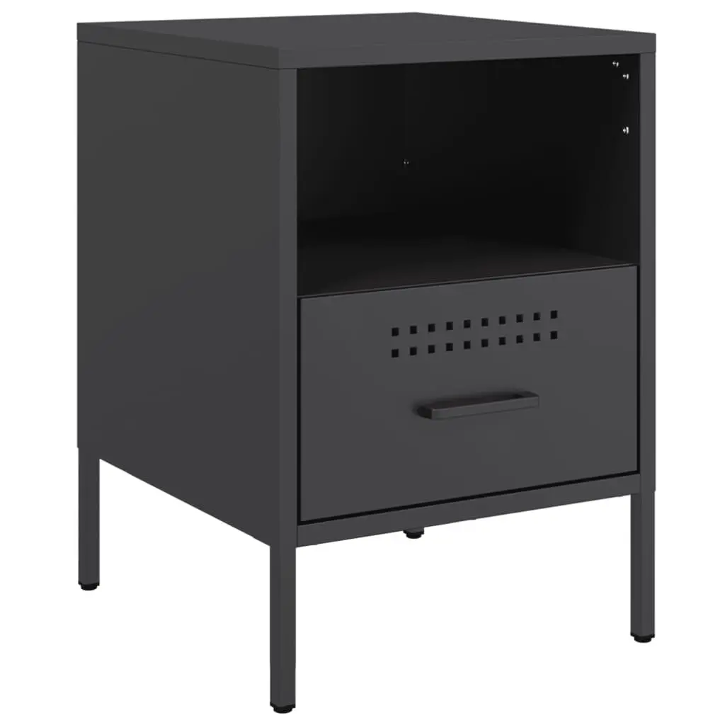 Bedside Cabinets Industrial Steel 36x39x50.5cm Black 2 pcs