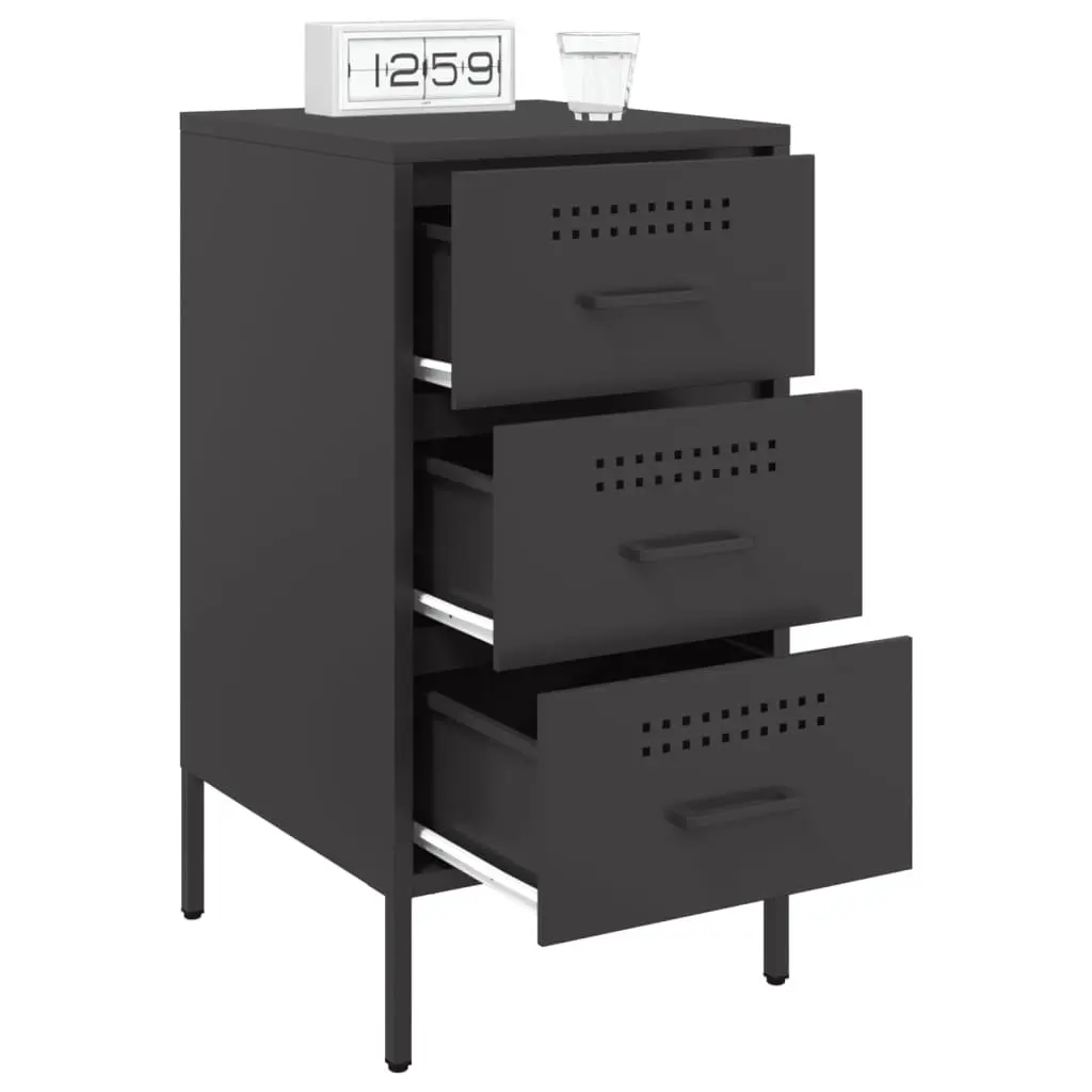 Bedside Cabinets Industrial Style Cold-rolled Steel 36x39x68 cm Black 2 Piece