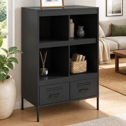 Practical Black Highboard Cabinet for Home Use