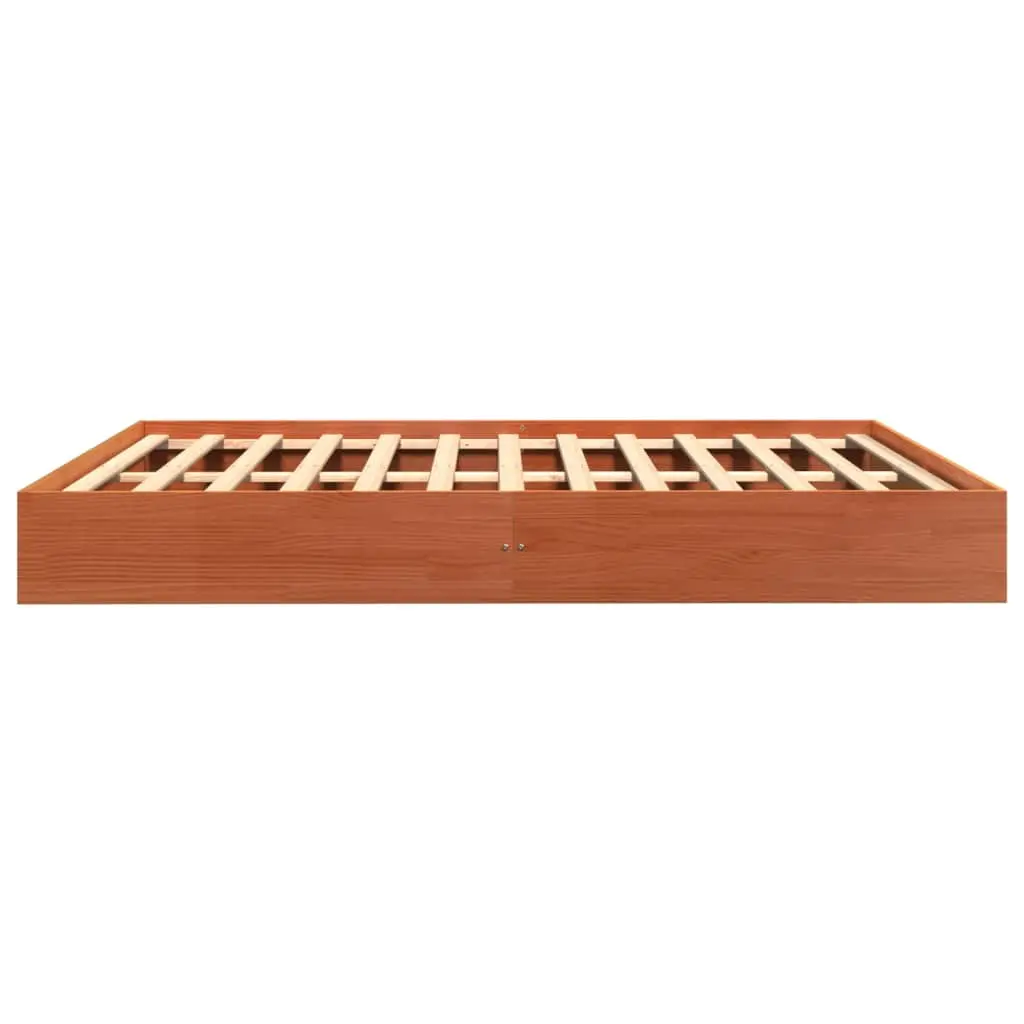 150x200 cm Brown Bed Frame in Solid Wood