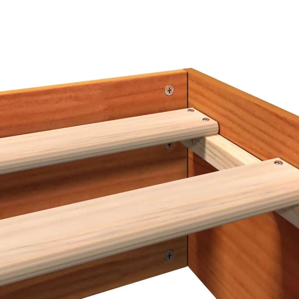 150x200 cm Brown Bed Frame in Solid Wood