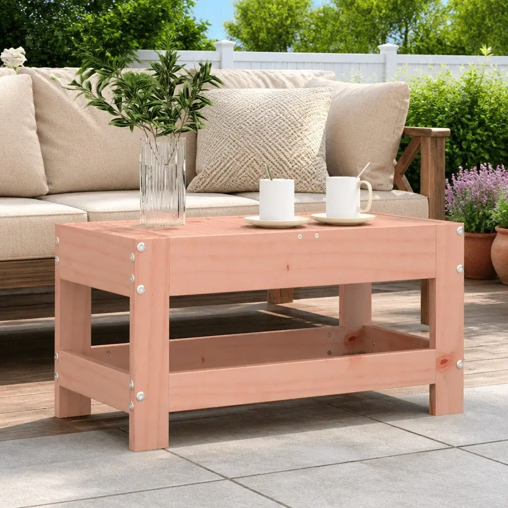 Outdoor Garden Footstool Ottoman Solid Wood Brown Patio Seating Furniture