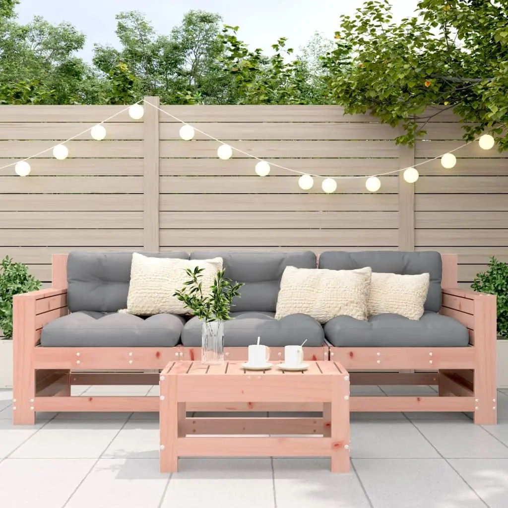 Outdoor Garden Footstool Ottoman Solid Wood Brown Patio Seating Furniture