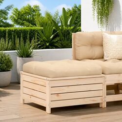 Practical Wooden Footstool for Garden and Patio Use