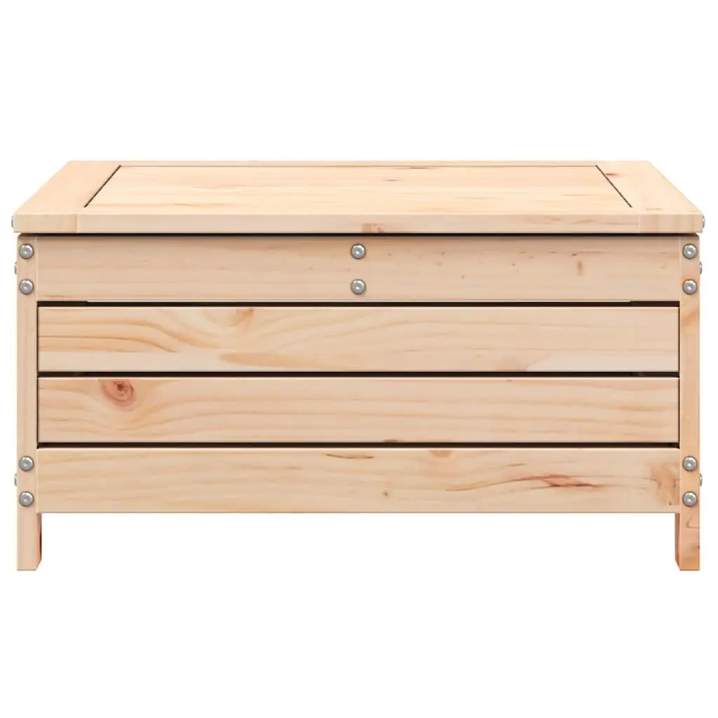 Outdoor Footstool Ottoman Solid Pine Wood Brown 62 x 63.5 x 32 cm