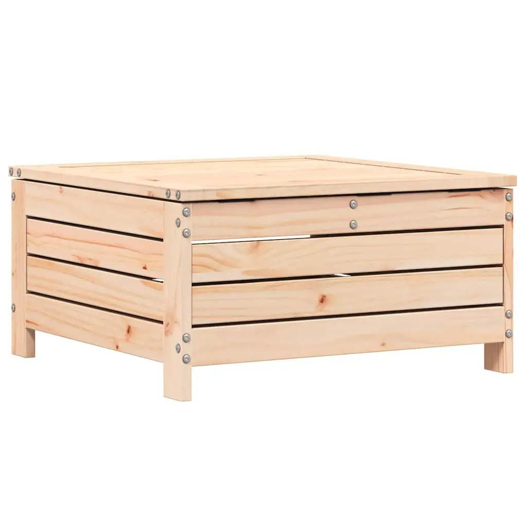 Outdoor Footstool Ottoman Solid Pine Wood Brown 62 x 63.5 x 32 cm