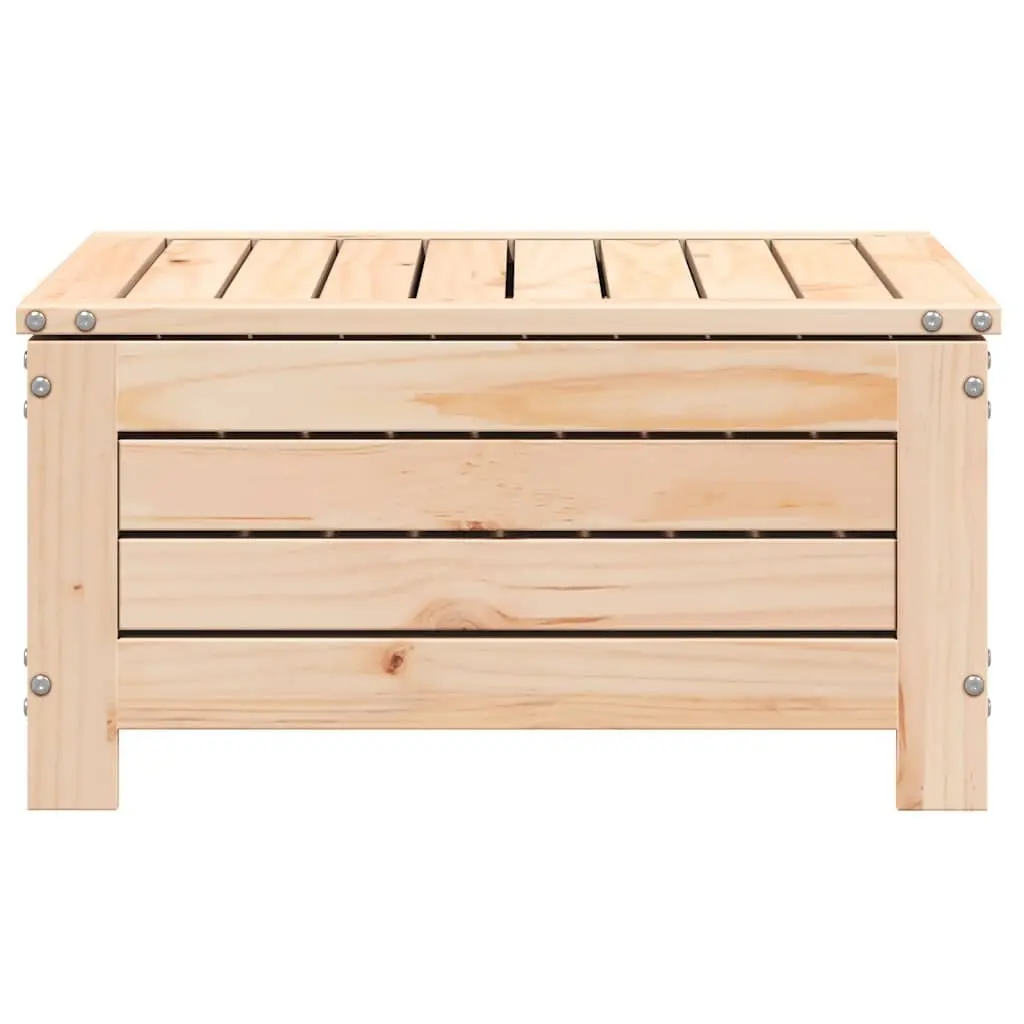 Outdoor Footstool Ottoman Solid Pine Wood Brown 62 x 63.5 x 32 cm
