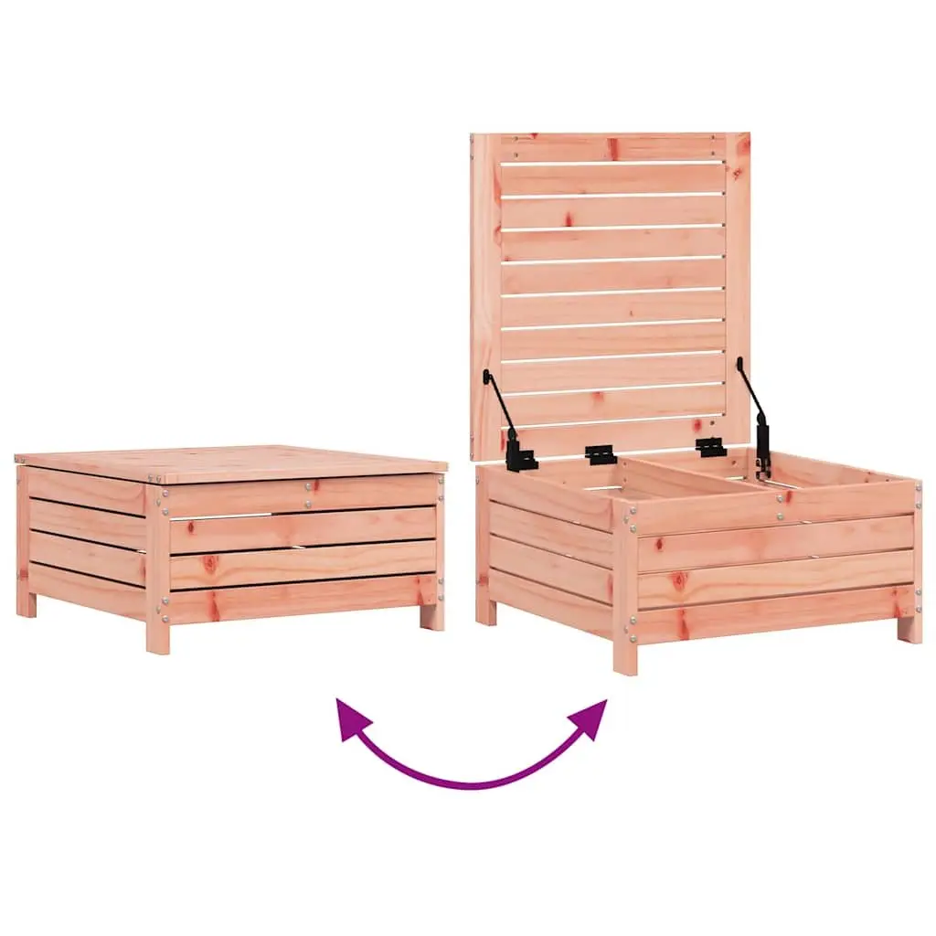 Garden Footstool Wooden Ottoman 62 x 63.5 x 32 cm Brown