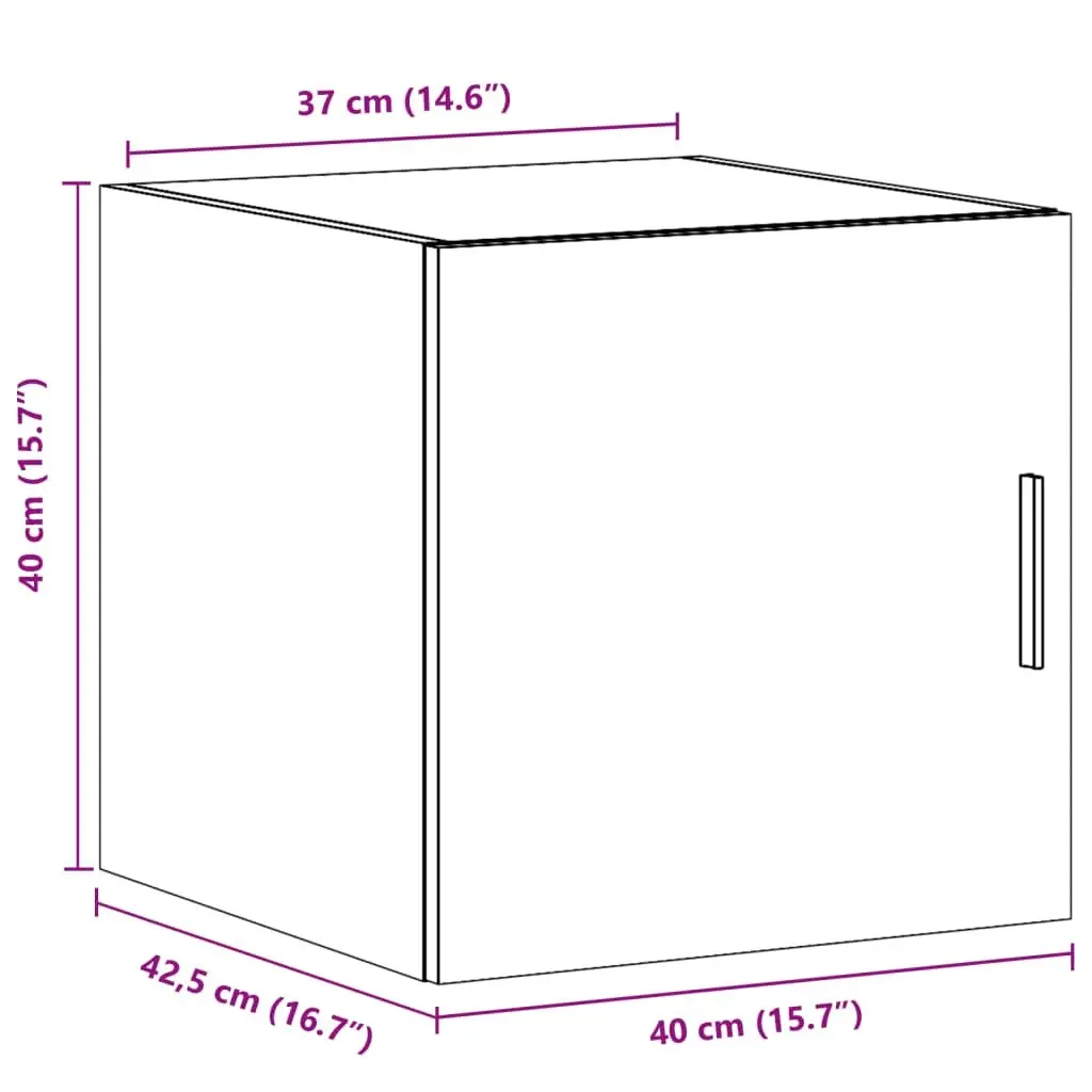 Wall Cabinet White Engineered Wood Storage Hanging Cupboard Bedroom Living Room