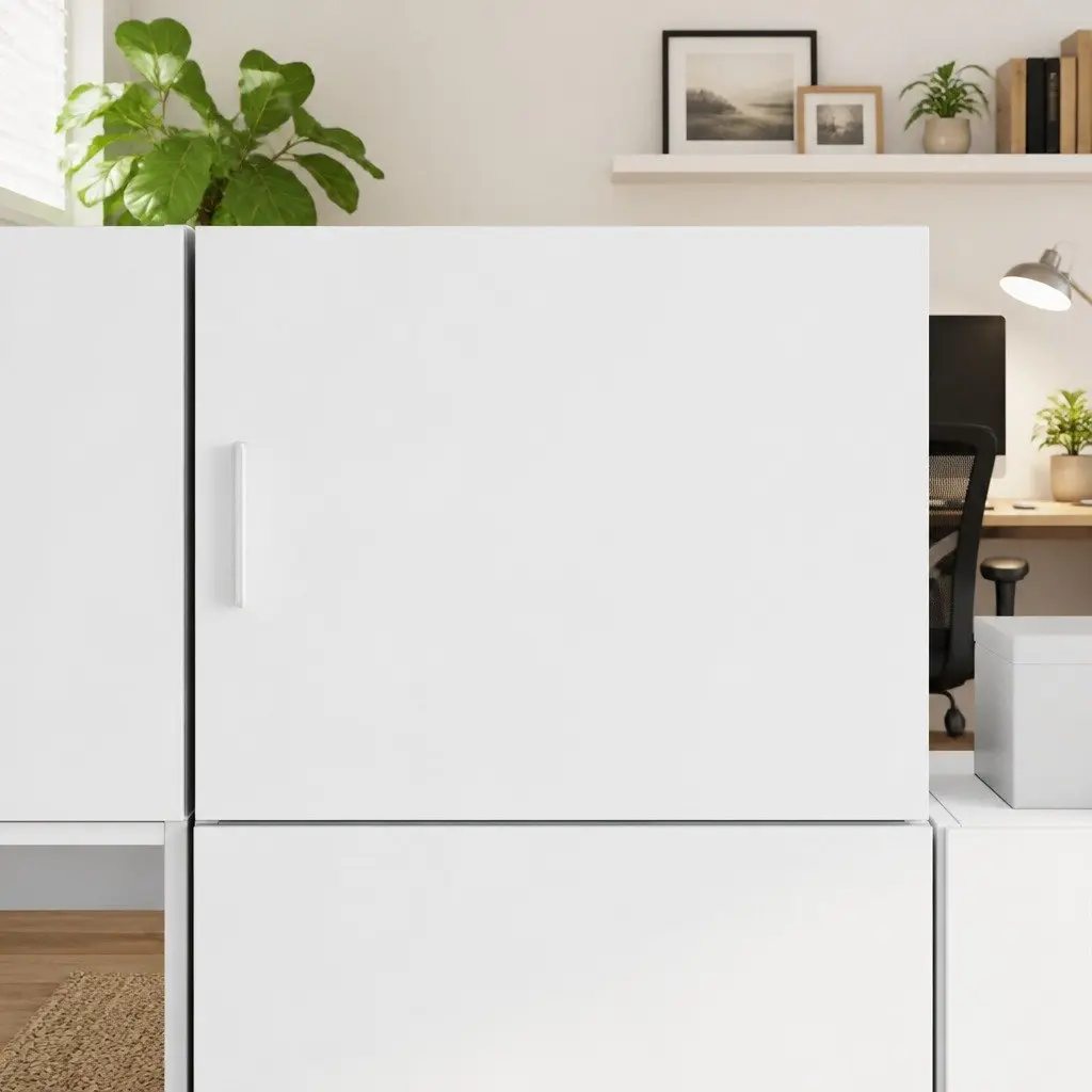 Wall Cabinet Engineered Wood 50 x 42.5 x 40 cm White Floating Storage Shelving Organizer